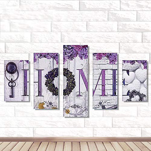 Mikilon 5D DIY Diamond Painting, 5 Panels/Set Cross Stitch Embroidery Drawing Kits Wall Craft, Full Drill, Home