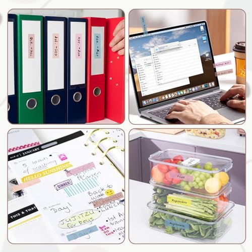 Euqvunn 1400 Pieces Adhesive Markers, 7 Pads, 70 Colors Sticky Bookmarks, Transparent Sticky Notes, Repositionable Translucent Eyelash Indexes for Office and Planning