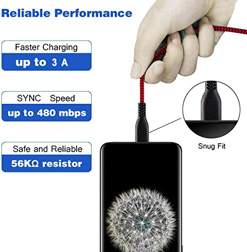 USB Type C Charging Cable 6.6FT 2Pack 3A Nylon Fast Charger Cord for Samsung Galaxy Fold Note 10 9 S8 S9 S10 Plus S10E 10E S10+,S20 Ultra S20+ 20 20+ LG Stylo 5 4 G6 G7 G8 Google Pixel 4 3a 4a XL