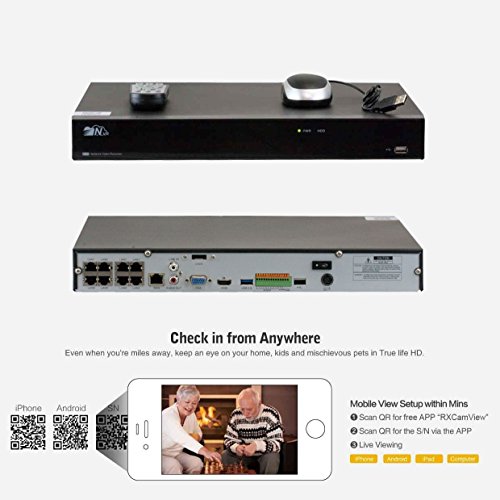 GW Security 5-Megapixel (2592 x 1920) 8 Channel PoE 4K NVR Security Camera System - 6 5MP Dome IP Video Audio Surveillance Weatherproof Microphone Cameras, 2.8-12mm Varifocal Zoom Lens