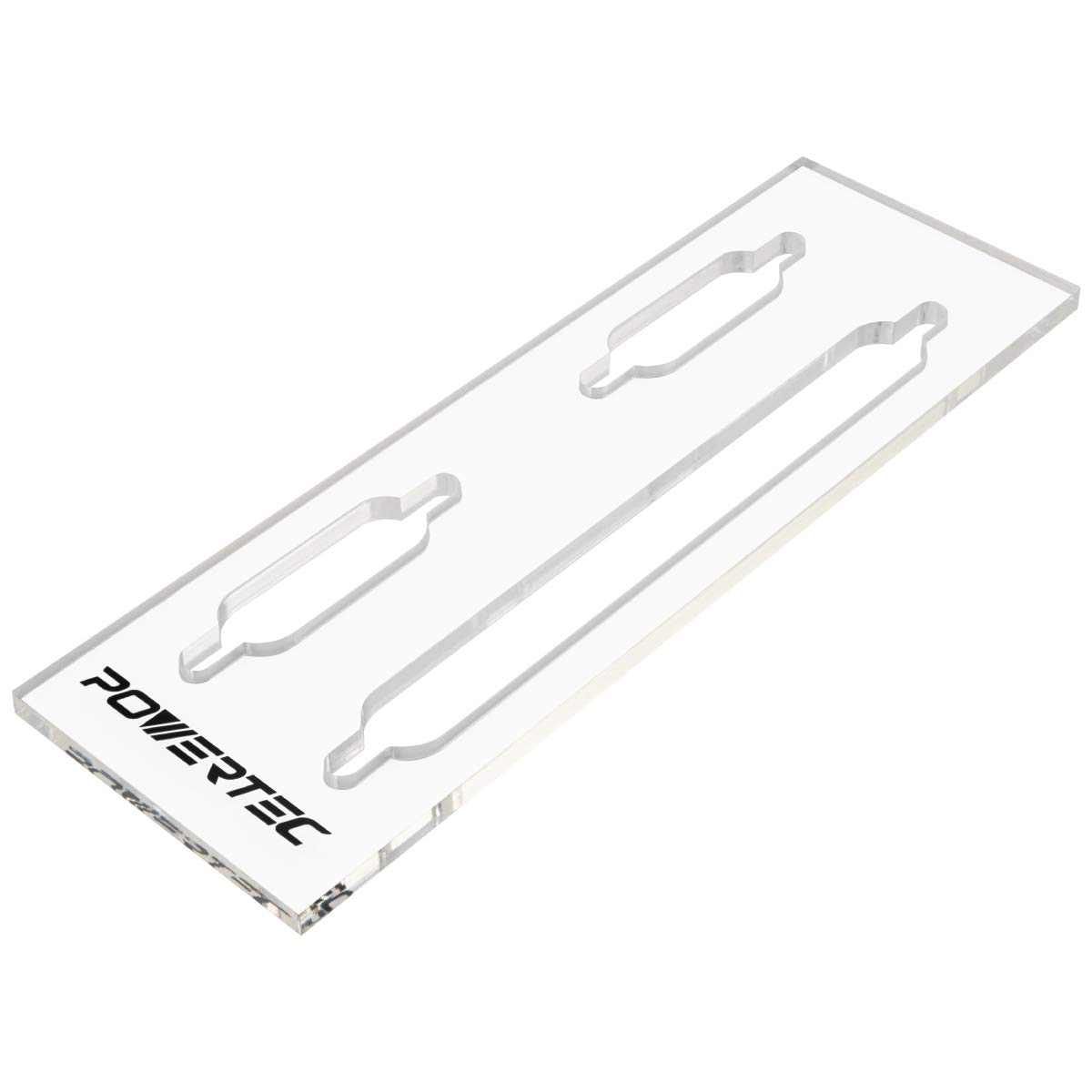POWERTEC 71120 Clear 1/4" Thick Acrylic Picture-Hanging Keyhole Template for Routing Picture Frame and Woodworking, 1 PK