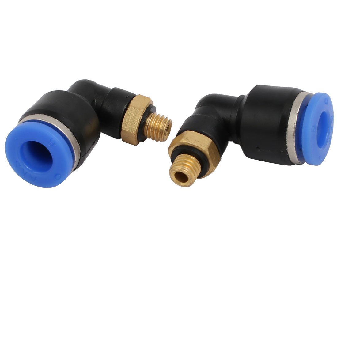 sourcingmap 6mm x M5 Pneumatic Air Connectors Elbow Tube Quick Fixing Fittings 2pcs