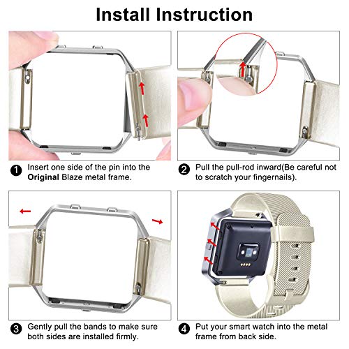 Vancle Replacement Bands Compatible with Fitbit Blaze for Women Men, Gold, Large - Thumbnail 5