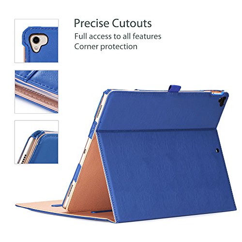 Apple iPad Pro 12.9 Case - ProCase Leather Stand Folio Case Cover for iPad Pro 12.9 Inch (Both 2017 and 2015 Models), with Multiple Viewing Angles, Auto Sleep/Wake, Apple Pencil Holder -Navy Blue