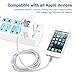 XUZOU iPhone Charger,4.8A 24W 3-Port USB Portable Travel Wall Charger Adapter with Foldable Plug+6FT Extra Long Apple Lightning Cable Charging Cord for iPhone 7/7Plus/6S/6S Plus/6/5S/SE/5C