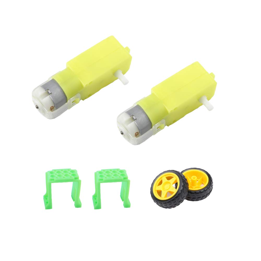 CHANCS Motor Strong Magnetic Interference 1:120 DC Motor 2pcs 3-6V Single Shaft For Small Rubber Wheels for Robotic Vehicle DIY Beginners