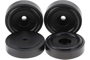 HAKEETA 4Pcs 4010mm Anti Vibration Amplifier Feet, Aluminium Alloy Universal Speaker Spikes Pads Base Pad Anodizing Isolation Sand Blasting Amplifier Pads Feet.(Black/Gold/Silver)(黑色)