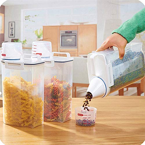 JISETY 2L Plastic Cereal Dispenser Storage Box Ornament Bins Kitchen Food Grain Rice Container Nice 43642 Professional Factory Price