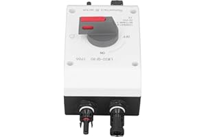 YUNSEITY Solar Combiner Box, 1500V DC 32A 4P IP66 Waterproof Insulated Switch Professional Power Solar PV DC Quick Disconnect Switch for Solar Power System RV Boats (Basic)