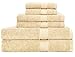 Premium 6 Piece Towel Set - 2 Bath Towels, 2 Hand Towels and 2 Washcloths - Beige - Cotton - Machine Washable, Hotel Quality, Super Soft and Highly Absorbent - by HomeLabels