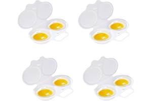 Microwave Egg Poacher, 2 Eggs Capacity Poached Egg Maker with Lid, Microwave Egg Cooker, Non-Stick Coated Double Cups Egg Boi