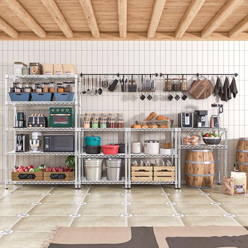 MZG – Storage Shelving 5 Tiers, Wire Organizer, Chrome