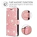 LG Stylo 5 Case,LG Stylo 5 plus Case,LG Stylo 5 Wallet Case W/Screen Protector [2 Pack]/Kickstand/Credit Card Slots,Wrist Strap PU Leather Bling Glitter Flip Case Wallet Cover for Girls Women,Rosegold