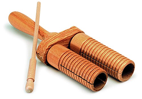 Gitre 729 40 x 275 x 95 mm Wood Double Tone Guiro with Scraper