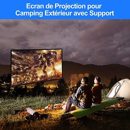 VISULAPEX 120" Projection Screen with Stand, 4K HD 16:9 Foldable Screen Projector on Stand, Tripod Screen with Portable Bag for Cinema Home Office Travel
