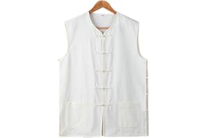 ZOOBOO Men's Cotton Sleeveless Kung Fu Vest – Traditional Chinese Martial Arts Tank Top Tai Chi Wing Chun Wushu Training Shirt