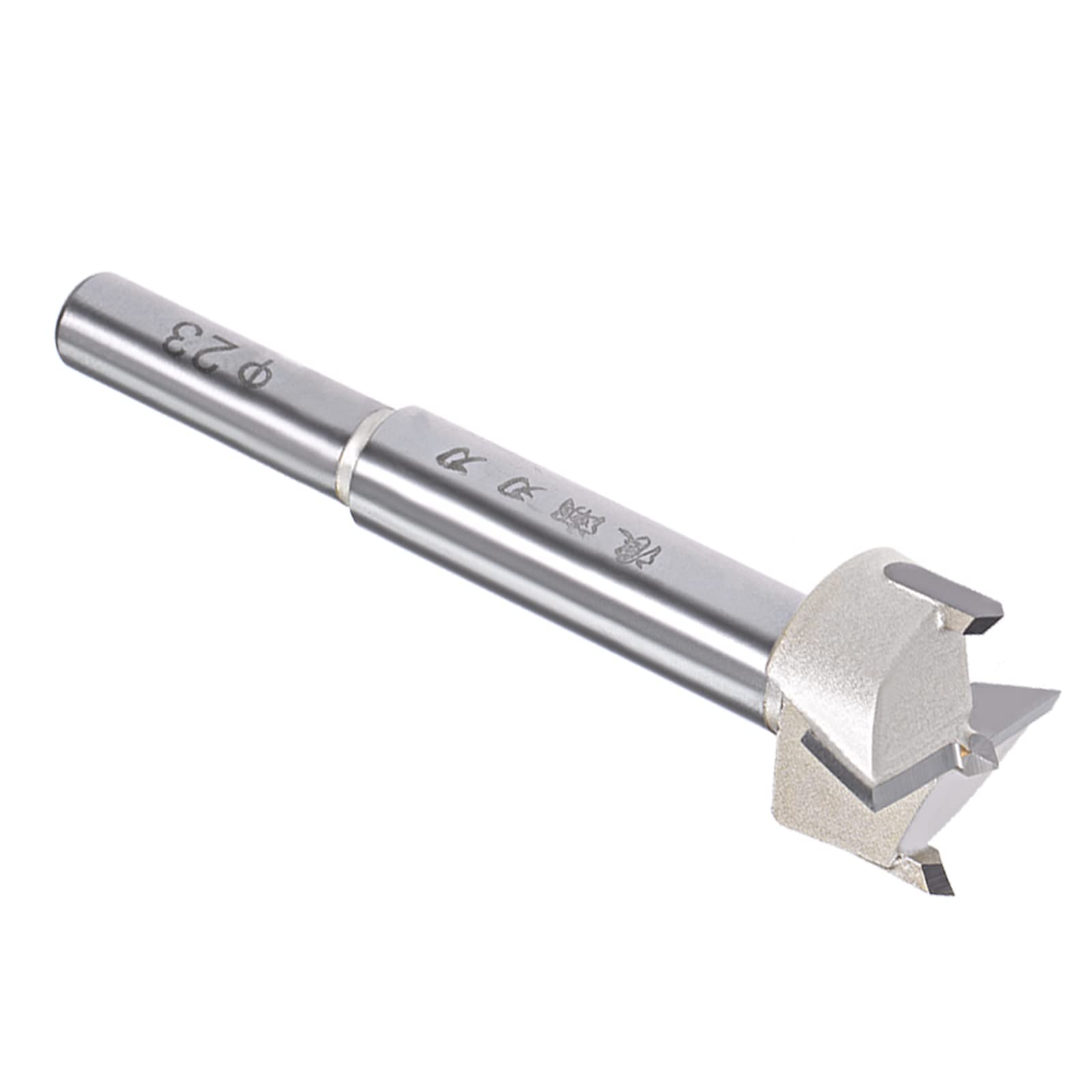 Kozelo Forstner Drill Bit - [23mm] Tungsten Carbide Auger Opener for Wood Furniture Hinge Woodworking Use, Round Shank, Beige