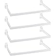 Unittype 4 Pcs U Shaped Hangrail for Slatwall 24 Inch Tubing Hangrail Rectangular Tubing Metal Slat Hanger Wall Accessory for Retail Displays Bracket Clothing Rack Home Use(White)