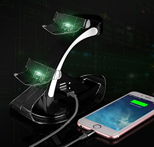 ECHPTower PlayStation DualShock 4 PS4 Slim, PS4 Pro Controller Charging Station, Charger Stand Cradle Holder, Charging Dock with 2 Extra USB Slots