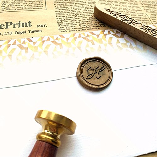 Vooseyhome Initial Letter Alphabet H Wax Seal Stamp with Rosewood Handle - Thumbnail 3