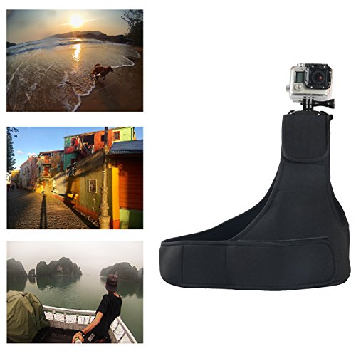 Navitech Adjustable Elastic Shoulder Strap Harness Compatible with AEE MOKACAM 4K Sports and Action Camera