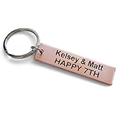 Custom Engraved Copper Keychain, Anniversary Gift Keychain, Personalized Engraved Keychain