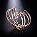 SPILOVE Serend Charm Cubic Zirconia Criss Cross Wide Cuff Bangle Bracelet in 18k Rose Gold Plated Women Jewelry