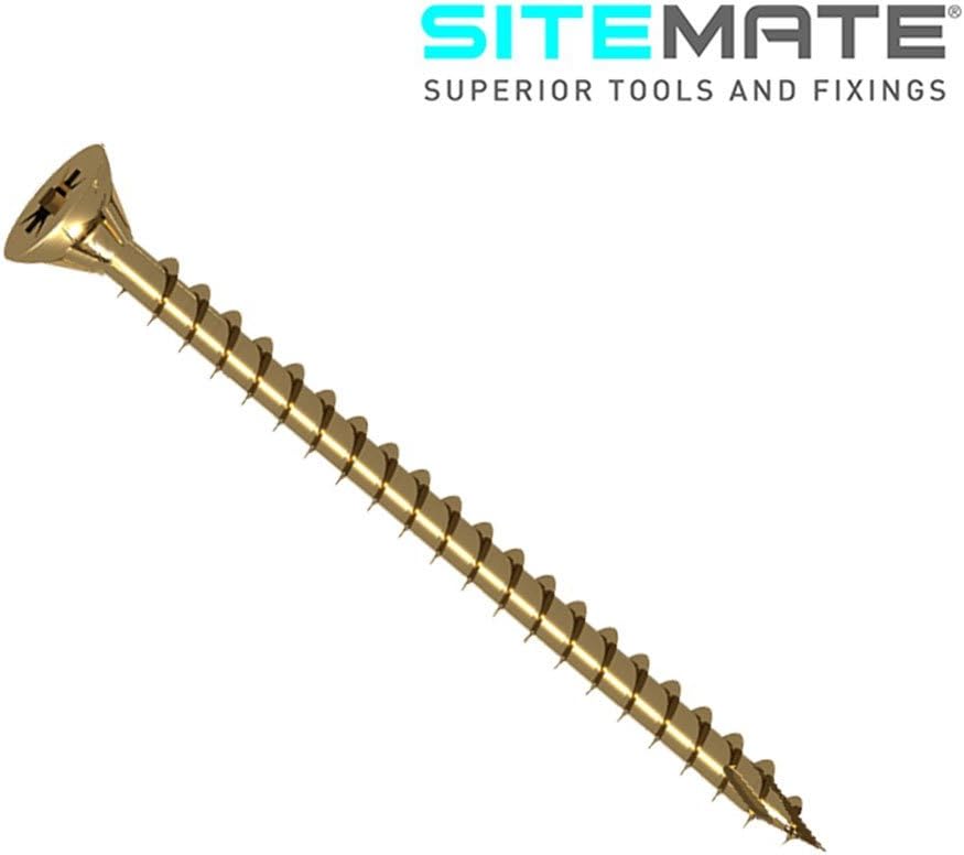 Sitemate High Performance Timber Screw - BZP/Yellow Passivated - 5 x 60mm - Box of 200