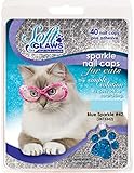 Feline Soft Claw Nail Caps, Small, Blue Sparkle