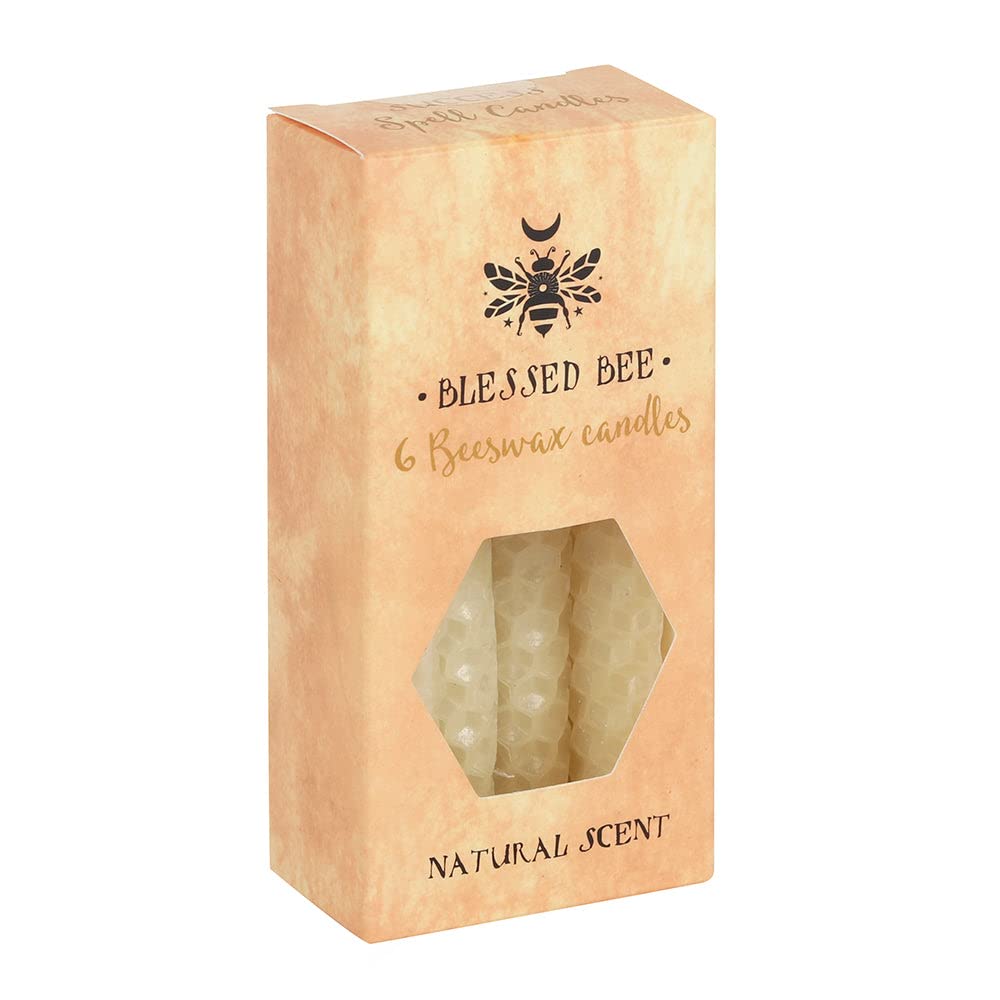Majestic Cream Beeswax Spell Candles - 11cm x 5.5cm (Pack of 6) - Long-lasting & Vibrant Decor, Magical Ambience – Perfect for Home & Office