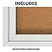Quartet Cork Bulletin Board, 2 Glass Doors, Enclosed, 4' x 3', Outdoor Message Board, Aluminum Frame (2124)