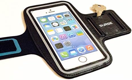 Surge Forward Premium Cell Phone Armband (LIMITED TIME 50% OFF): iPhone 8 Plus, 7 Plus, 6 Plus, 6S Plus (5.5-Inch), Galaxy S6/5, Note 4 - Adjustable Reflective Velcro Workout Band, Key Holder