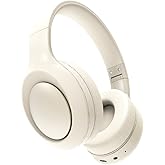 Bingozones Beige Noise Cancelling Headphones Wireless,Bluetooth Headphones Over Ear, Wireless Headsets with Mic,60H Playtime,Deep Bass Memory Foam Ear Cups,Lightweight for Travel,Home,Gym