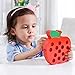 Lewo Wooden Lacing Big Apple Toy Threading Montessori Learning Early Development Baby Toy Puzzles Travel Game Educational Toys for Toddlers Kids (Apple)