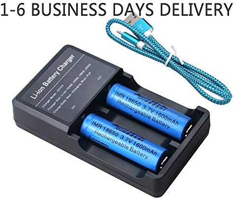 Powerful 3.7V Universal 18650 Batteries and USB Charger for Powerful LED Torches Headlamps Flashlights Video Doorbell