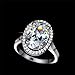 UMODE Jewelry 6 Carat Oval Shaped Stunning Cubic Zirconia CZ Halo Engagement Wedding Ring for Women (9)