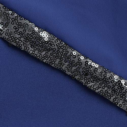TIFENNY Romper Trousers for Women Fashion Plus Size Sets Zipper Sleeveless Sequined Shawl Overlay Wide Leg Jumpsuit Blue