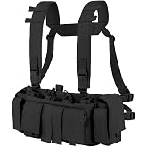 KRYDEX Tatcial Chest Rig with 5.56 Mag Pouch &amp;Pistol Magazine Pouch,GP Pouch and Radio Pouches &amp;H Harness