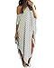 ZANZEA Women's One Off Shoulder Striped Irregular Long Maxi Dress Kaftan Dress