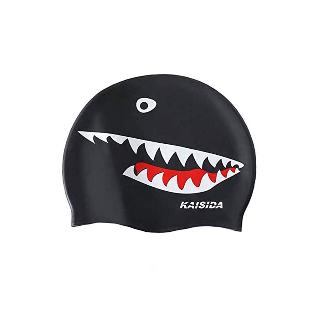 KAISIDA Silicone Swimming Cap, Swim Caps Bathing Cap to Keep Your Hair Dry Fit for Men & Women Adult Youth (Black)