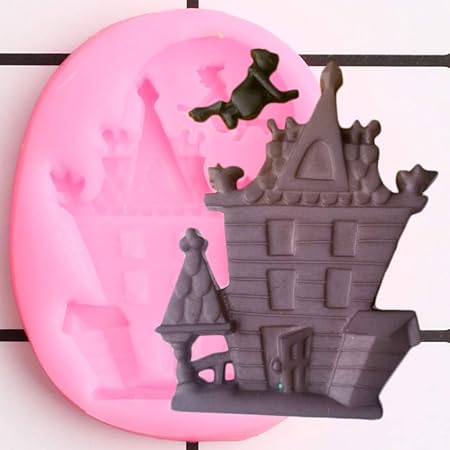 Zhqjy Haunted House Silicone Molds Cookie Baking Fondant Mold Ghost House Halloween Diy Cake Decorating Tools Chocolate Candy Mould Amazon Co Uk Kitchen Home