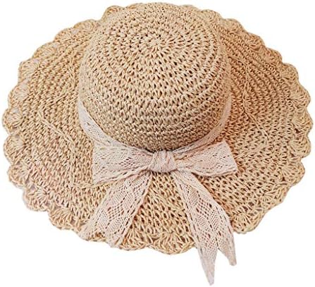 Straw Hat Large Brim Sun Hat Women Summer Beach Cap Foldable Floppy Travel Hats for Women Girls by Timoon