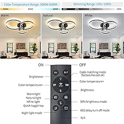Modern LED Ceiling Light Black 110W Ultra Bright