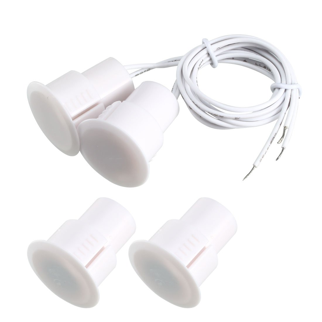sourcingmap N.C. Recessed Wired Security Window Door Contact Sensor Alarm Magnetic Reed Switch White RC-36 2pcs