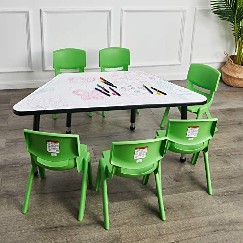 Amazon Basics 10 Inch School Classroom Stack Resin Chair, Green, 6Pack