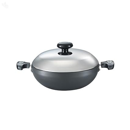 Prestige Hard Anodised Cookware Kadai, 240 mm, Black