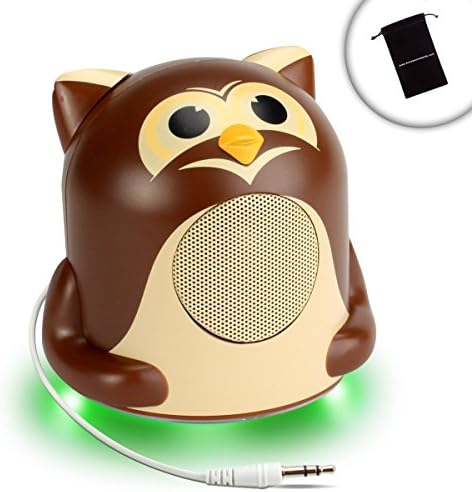 Audio Book LED Speaker Accessory with Studious Owl Design by GOgroove - Works With Audio Books American Sniper , The Martian , Egg and Spoon , The Girl on the Train and More! *Includes Accessory Bag*