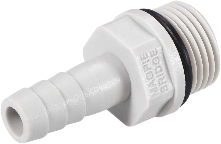 sourcing map PVC Barb Hose Fitting Connector Adapter 8mm or 5/16" Barbed x 3/8" G Male Pipe 6pcs, Grey, 5/16" x G3/8 - Image 5