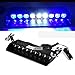 Wecade® 9 Led 9w Car Truck Strobe Windshield Dash Lights 16 Pattern Super Bright for EMS Law Enforcement Warning LED Strobe Lights (Blue/White/Blue)