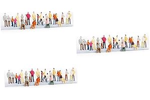 NUOBESTY 300 Pcs Multicolor Painted Moulds People Figures N Scale 1 150 Plastic Miniature Figures for Model Train Layouts Lan